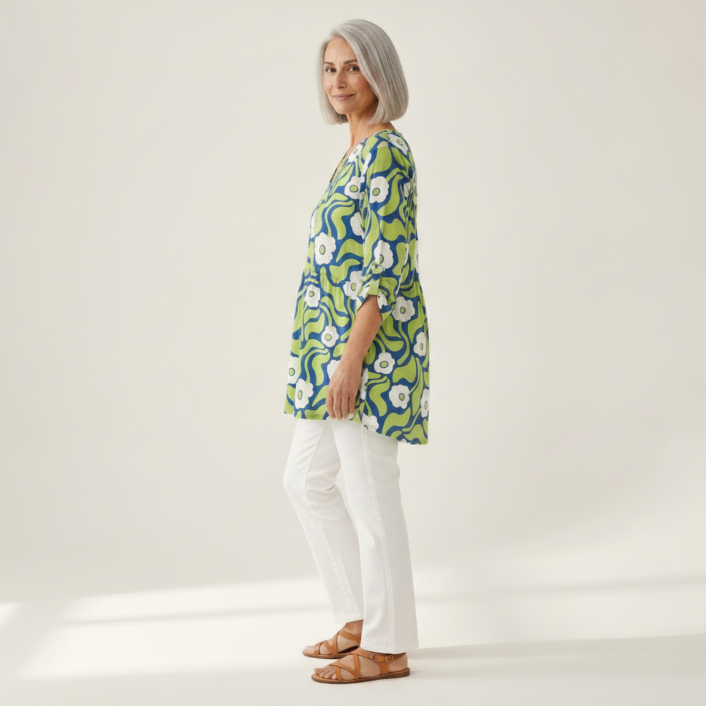 Talia | Long Printed Blouse