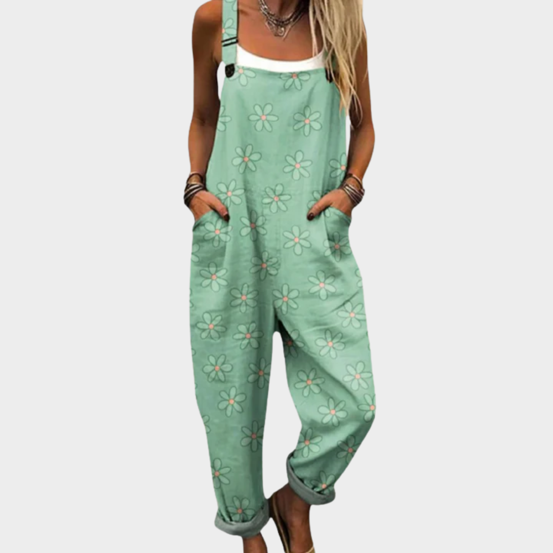 Clémence | Bright Pastel Bohemian Floral Jumpsuit