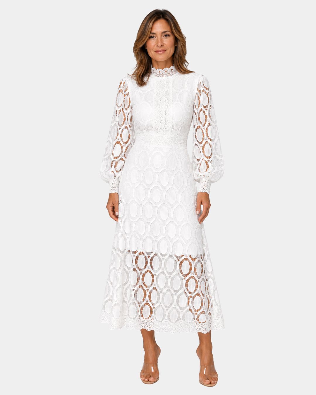 Yvette | Delicate Lace Midi Dress