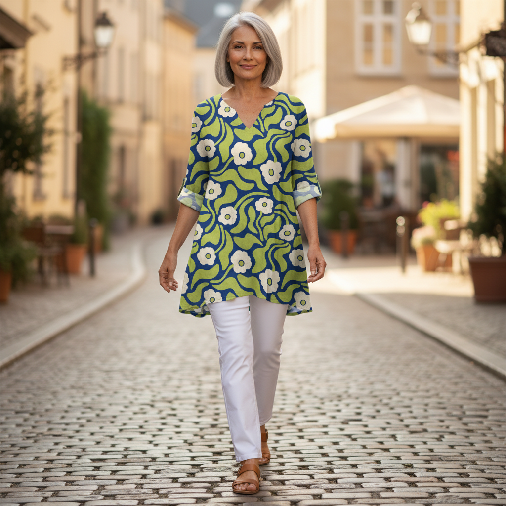 Talia | Long Printed Blouse