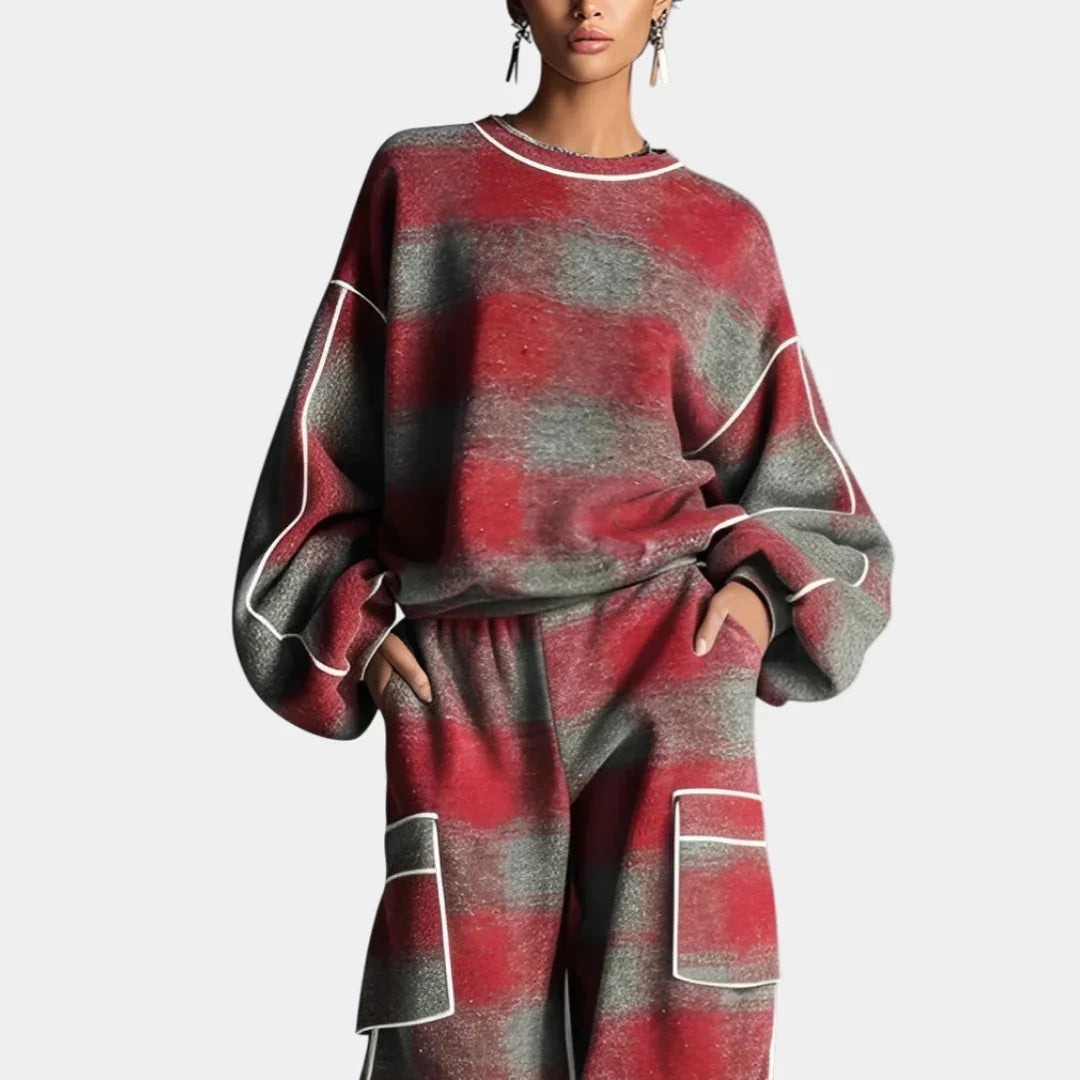 Carmen | Colour Block Sweatshirt and Trousers Set