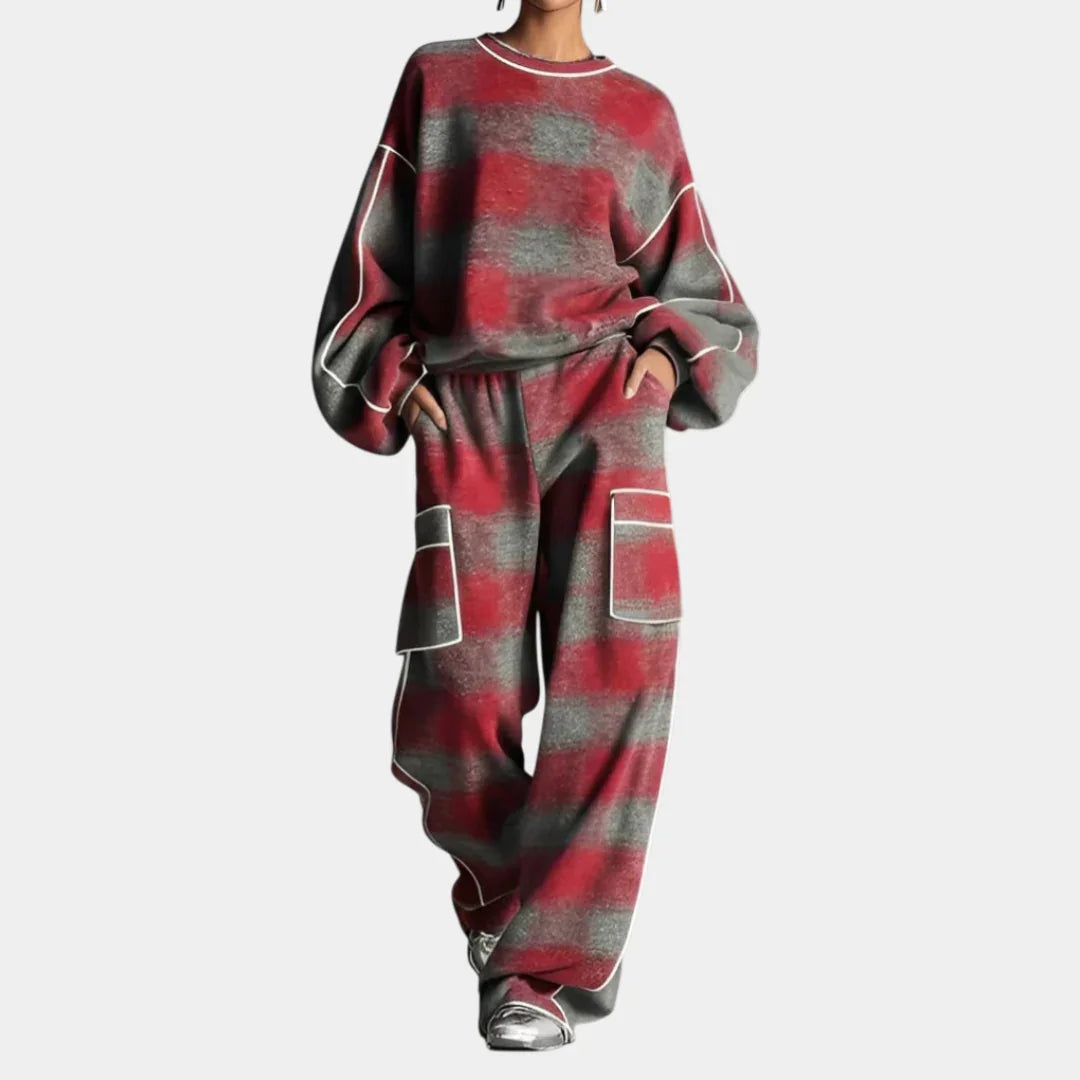 Carmen | Colour Block Sweatshirt and Trousers Set