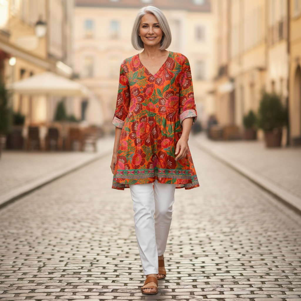 Kaia | Long Printed Blouse