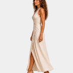 Edmée | Midi dress with crossover neckline