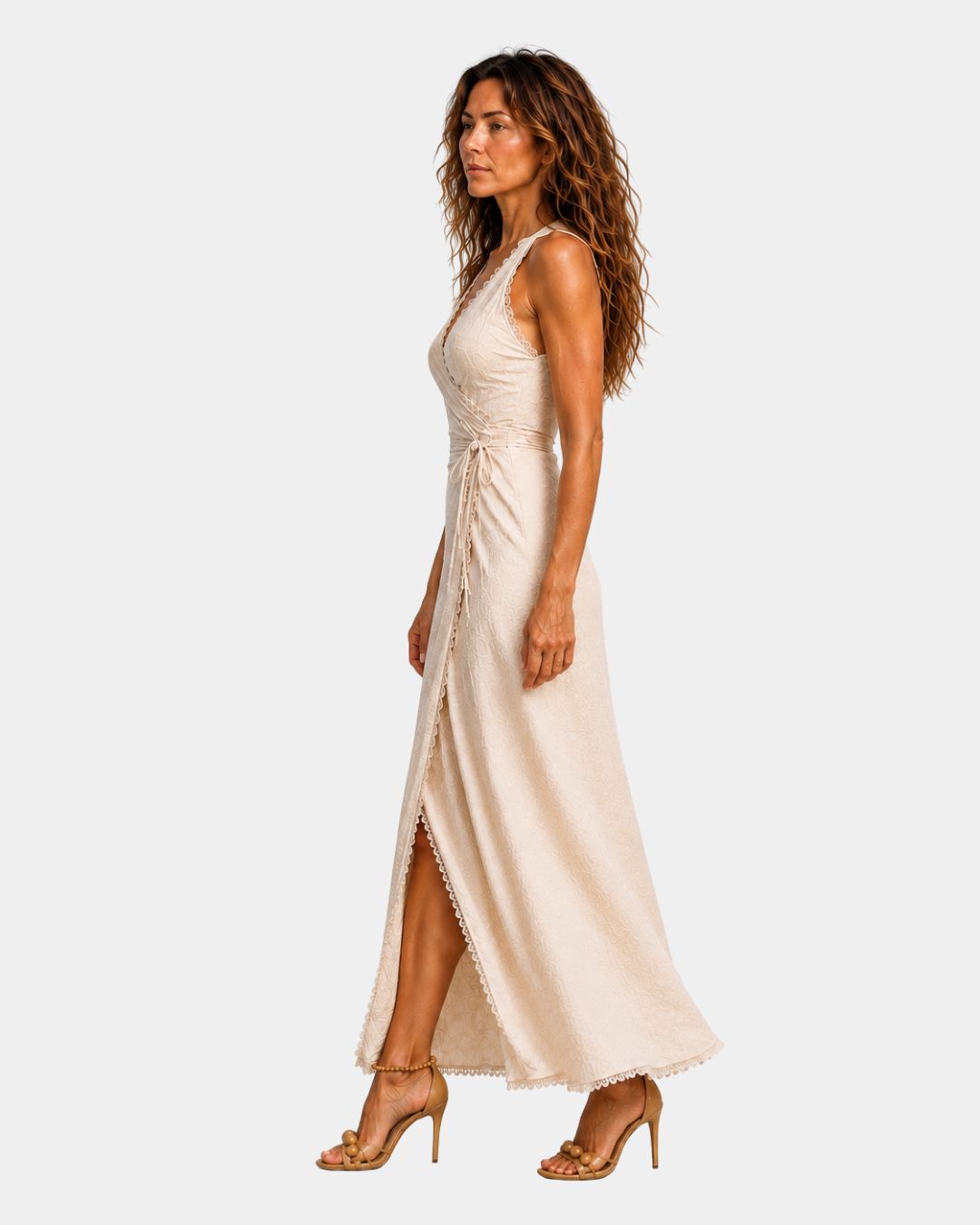 Edmée | Midi dress with crossover neckline