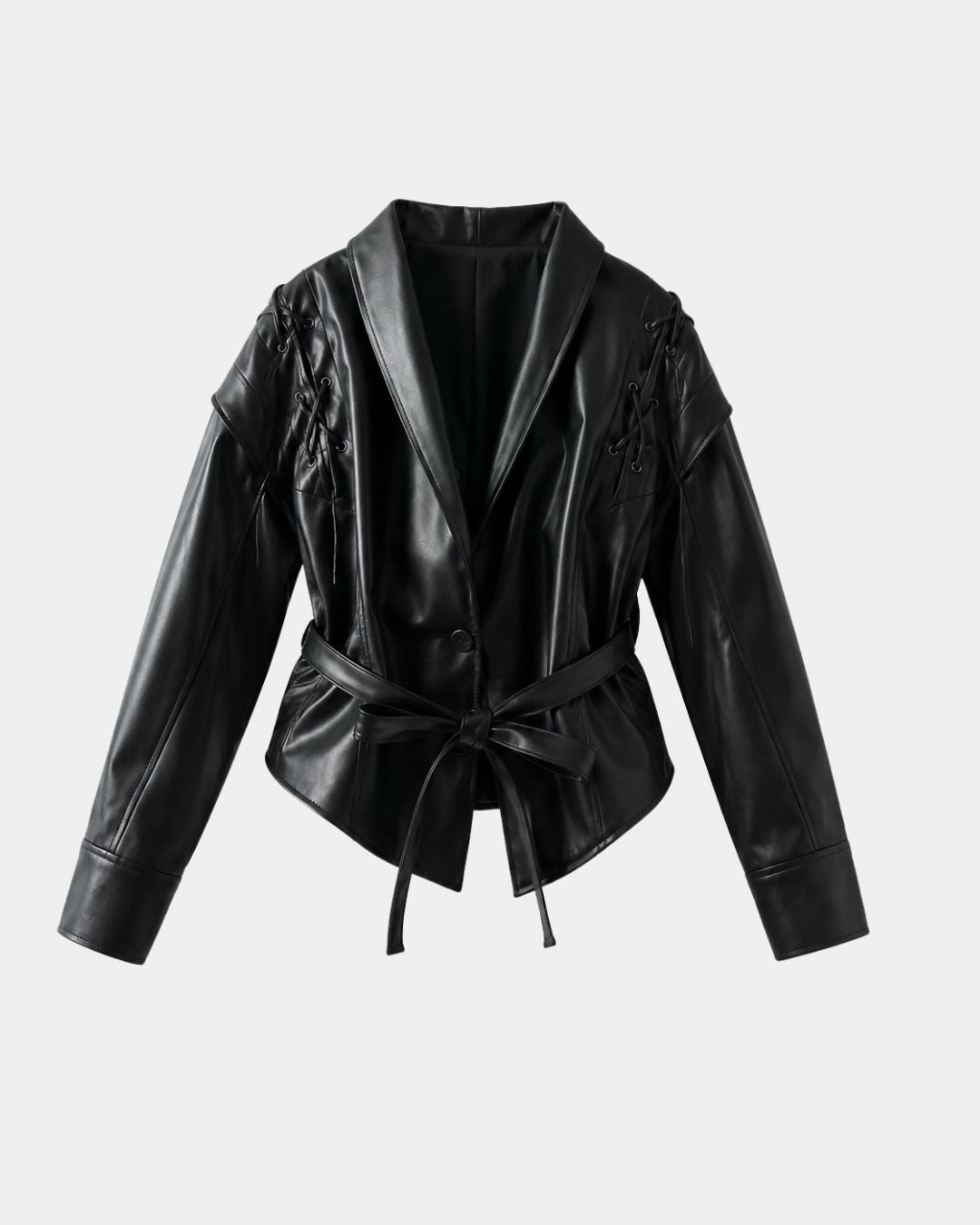 Jolysse | Manteau enveloppant en simili cuir