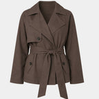Lysianne | Manteau trench marron à double boutonnage