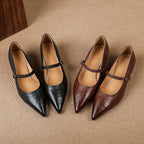 Joria | Women's Pointed-Toe Mary Jane Court Shoes