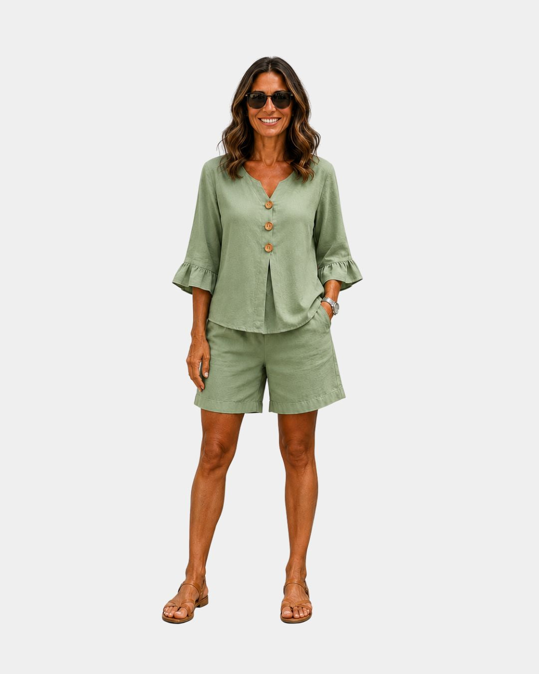 Auberte | Shorts and Blouse Set