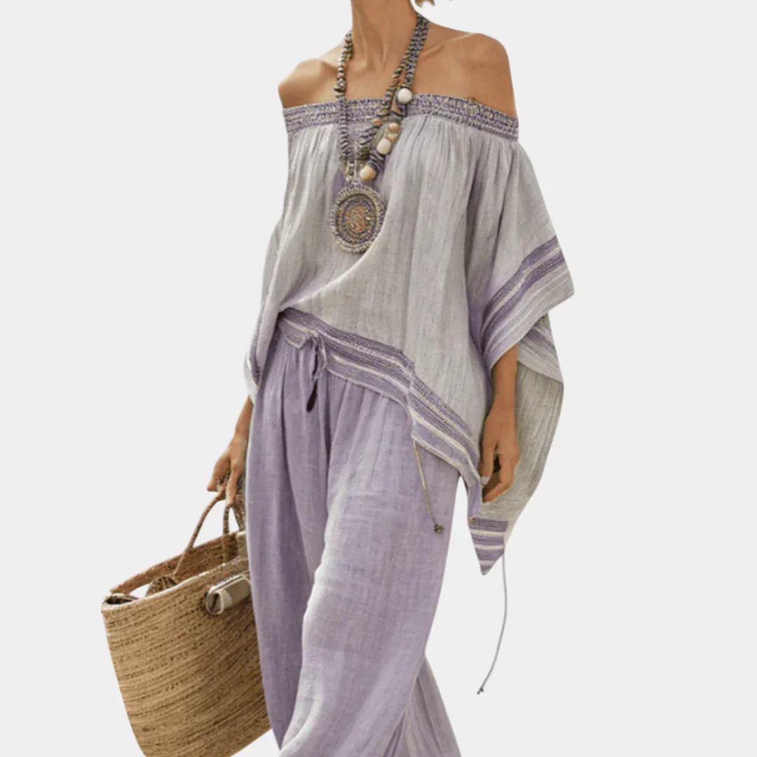 Serenella | Striped wide-leg top and trousers