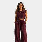 Brown Ribbed Set
