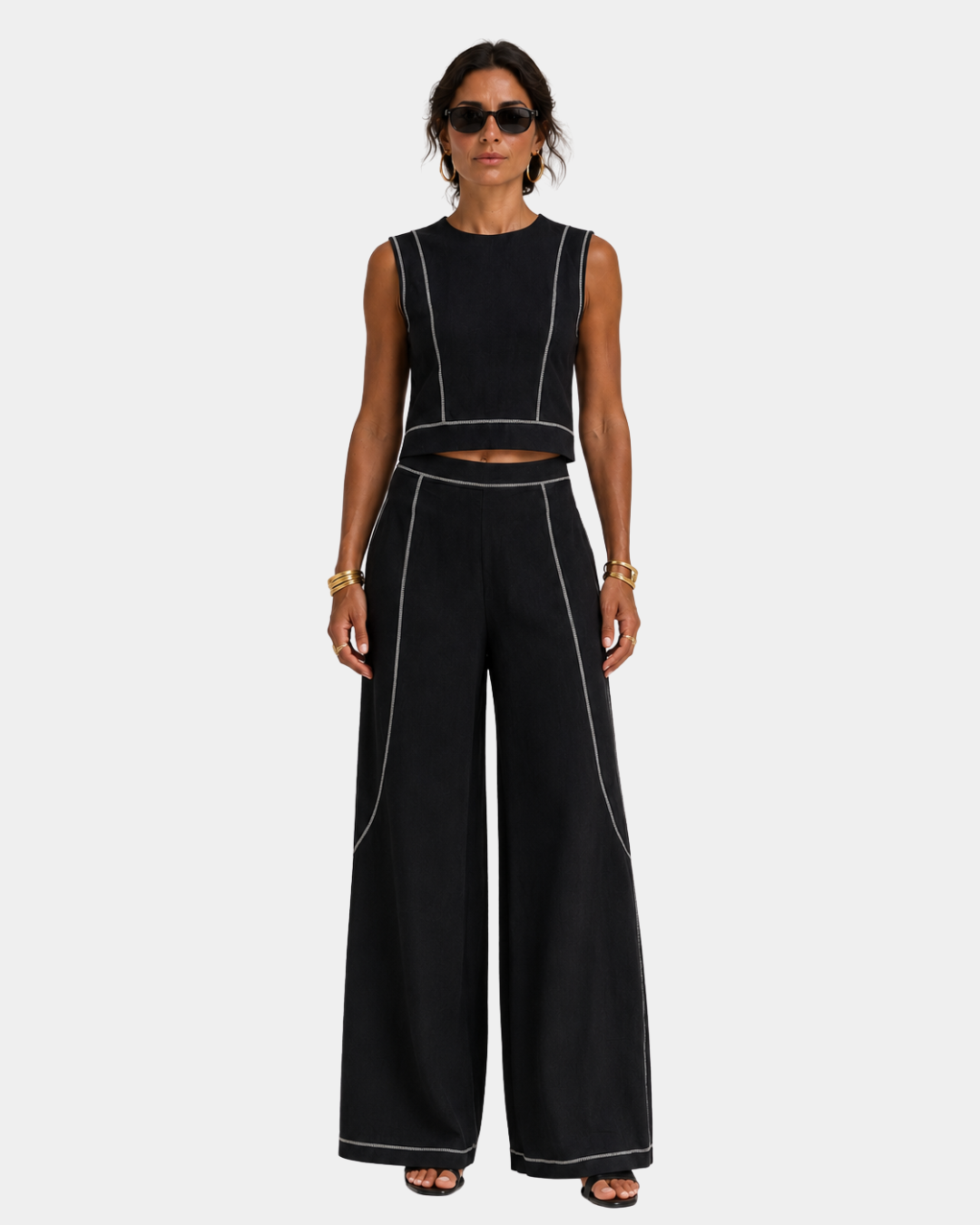 Aymone | Modern design trouser suit and blouse set