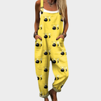 Solène | Cheerful Sunlit Bee-Print Jumpsuit