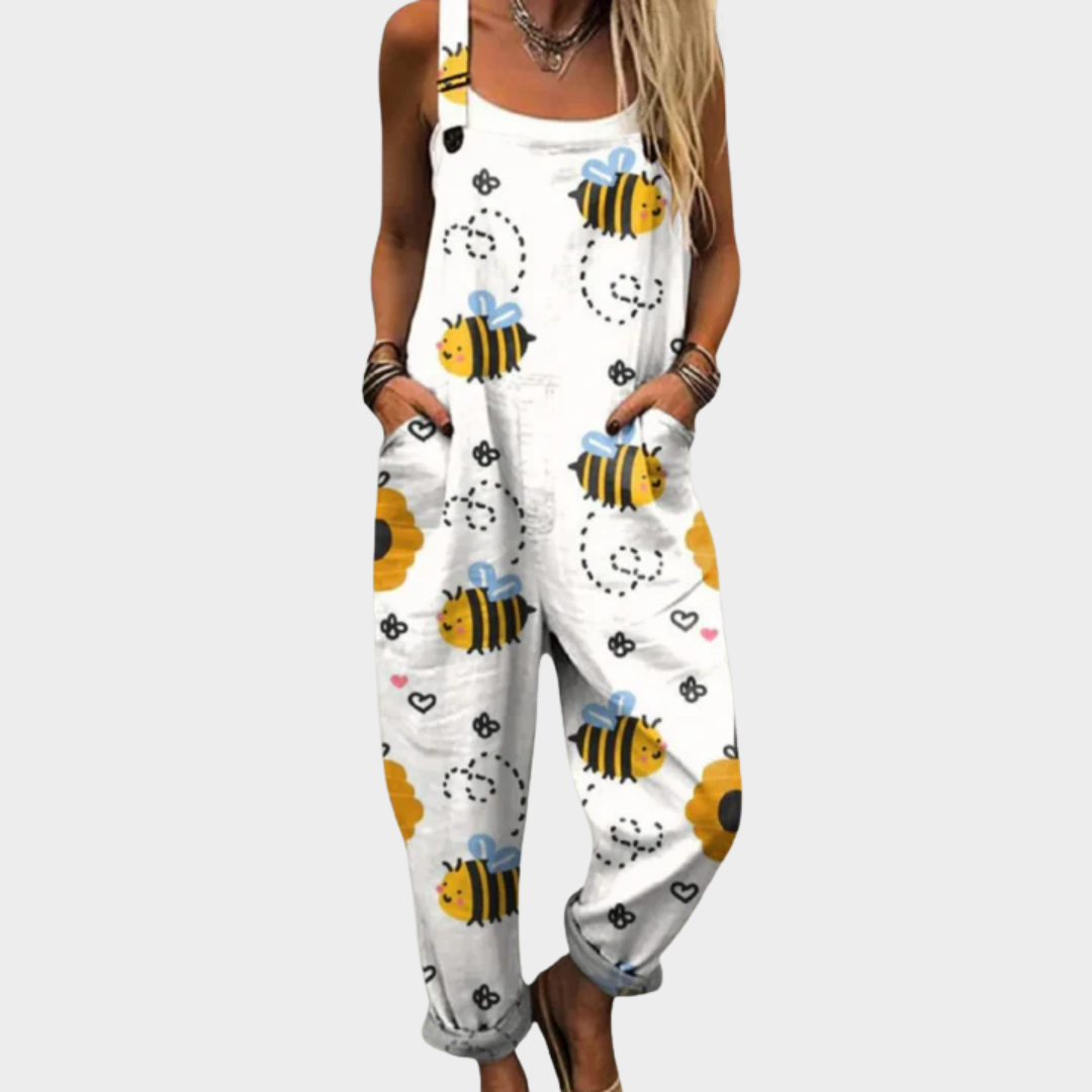 Victoire | Bright Country Bee-Print Jumpsuit