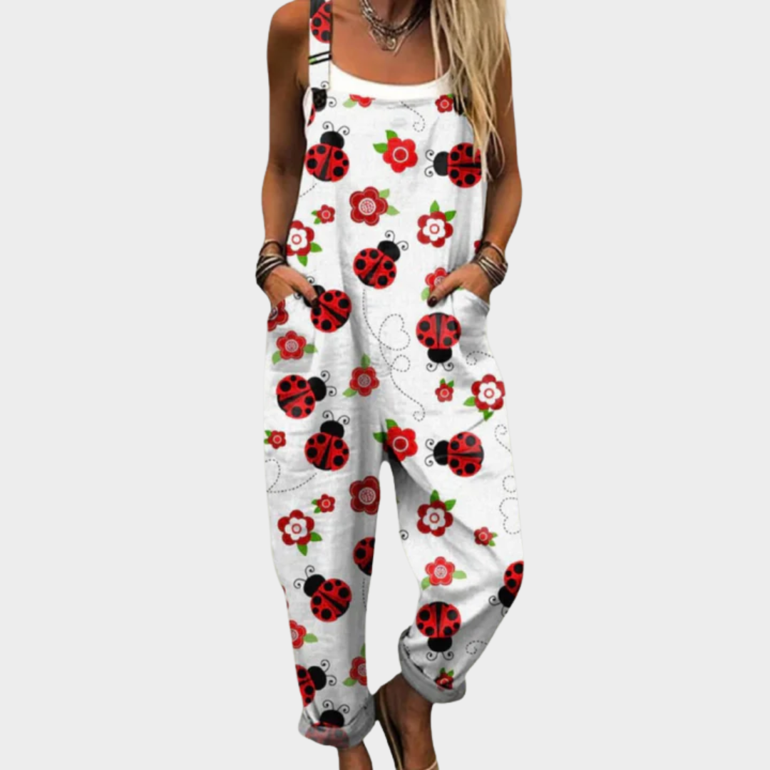 Gabrielle | Bright Country Ladybird-Print Jumpsuit