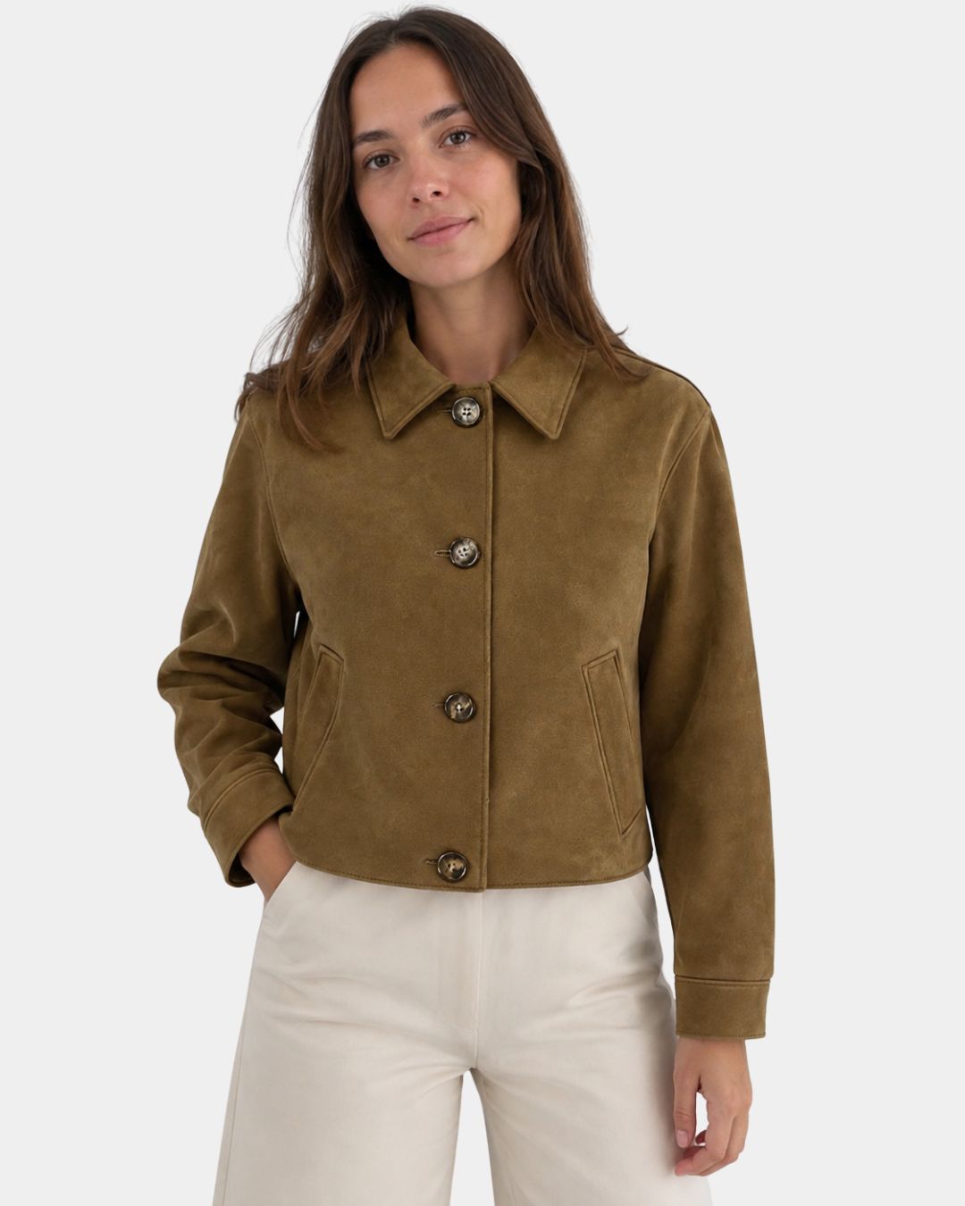 Floréanne | Veste décontractée élégante à col français avec manches longues