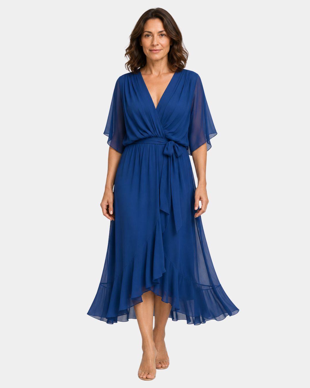 Carmen | Chiffon Dress with V-Neck