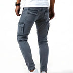 Denim | Elastic Cargo Trousers