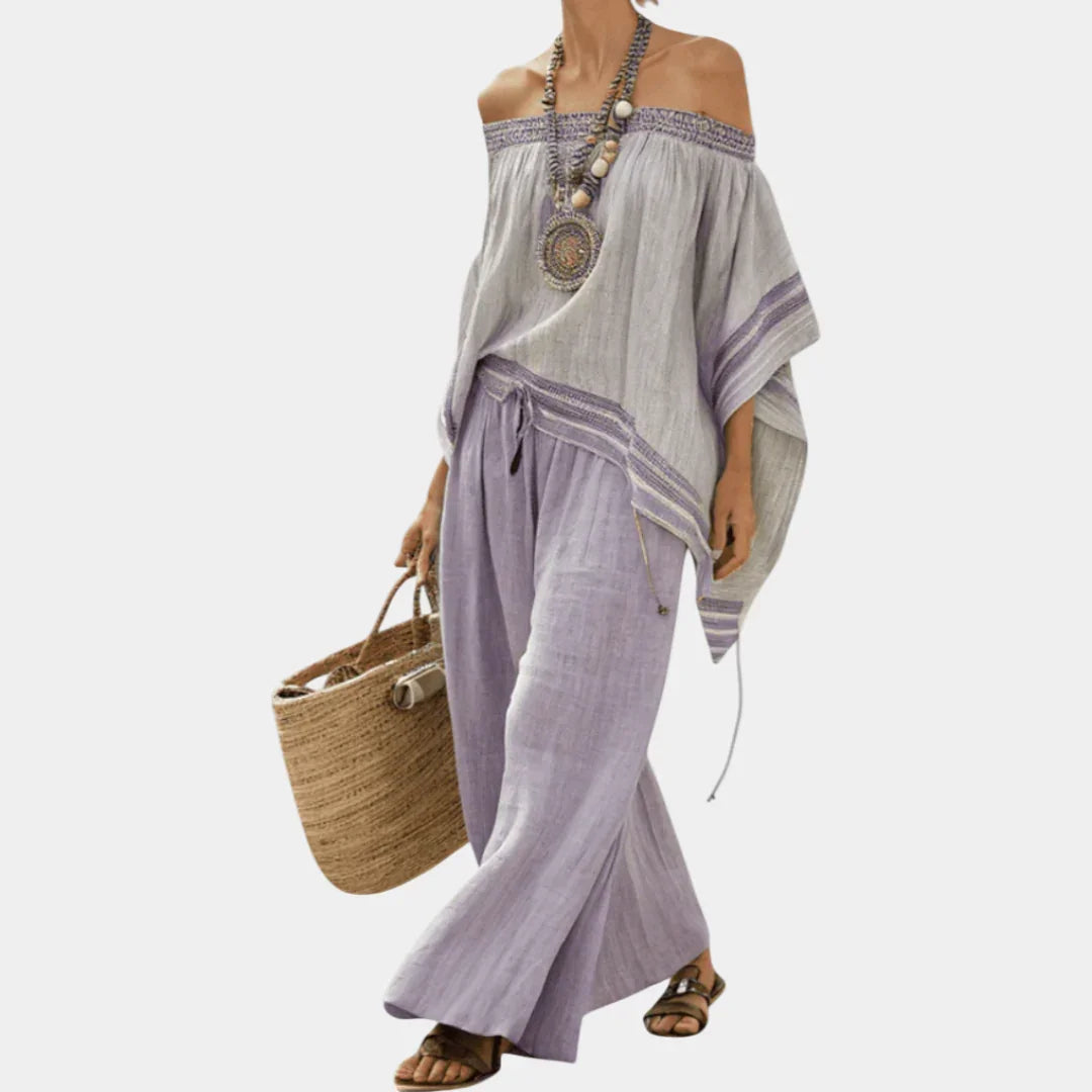 Serenella | Striped wide-leg top and trousers