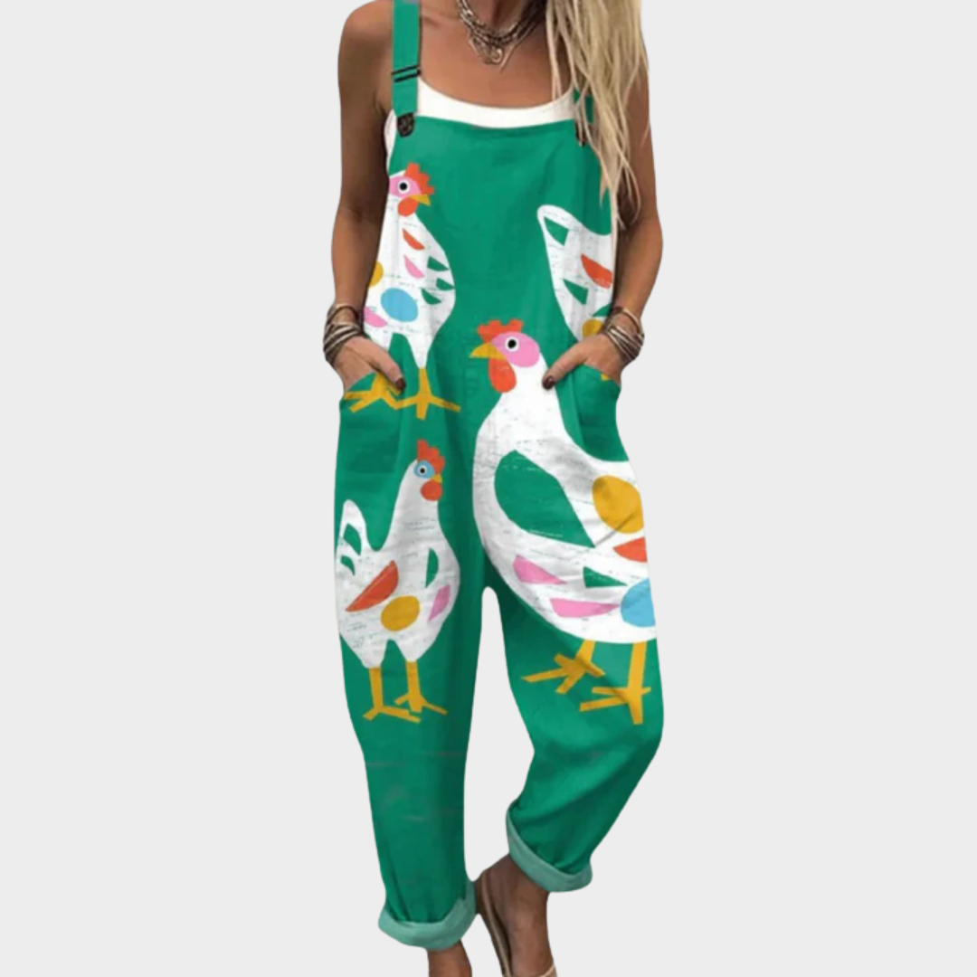 Apolline | Bright Playful Meadow Green Jumpsuit