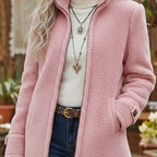 Annelies | Soft mid-length coat with zip closure