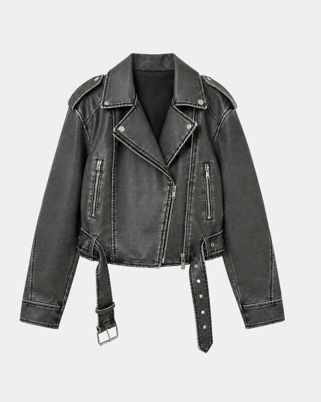 Ambrésia | Veste en simili cuir lavé pour femmes