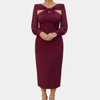 Lucie | Wrap Midi Dress with Sleeves