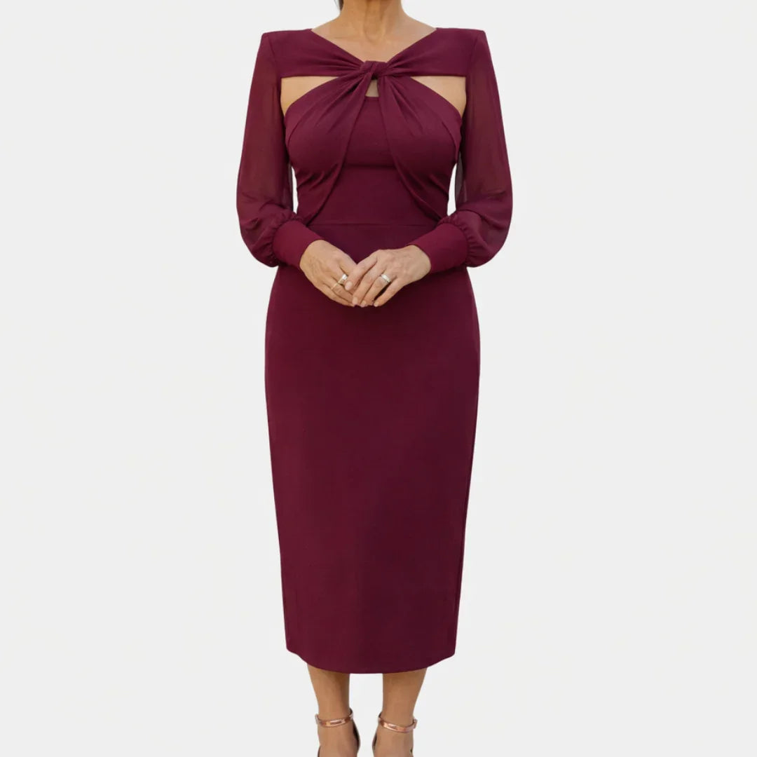 Lucie | Wrap Midi Dress with Sleeves