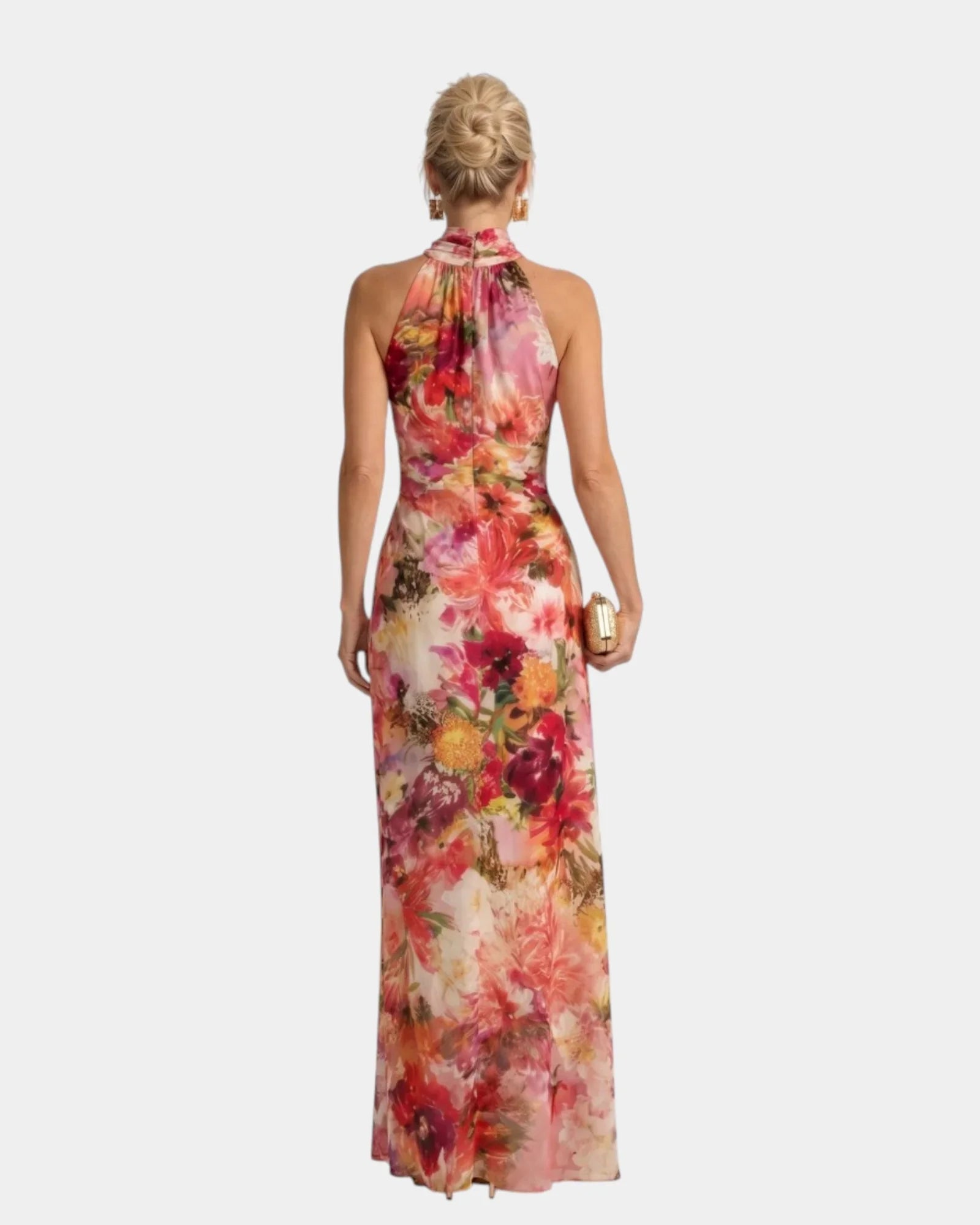 Cyanelle | Floral halter-neck maxi dress