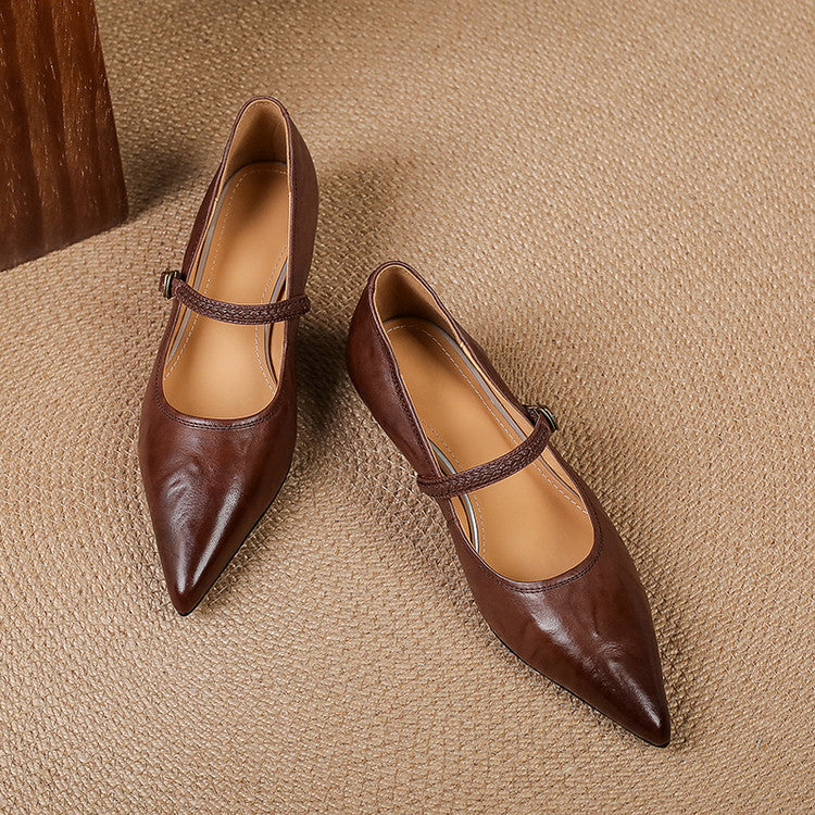 Joria | Women's Pointed-Toe Mary Jane Court Shoes