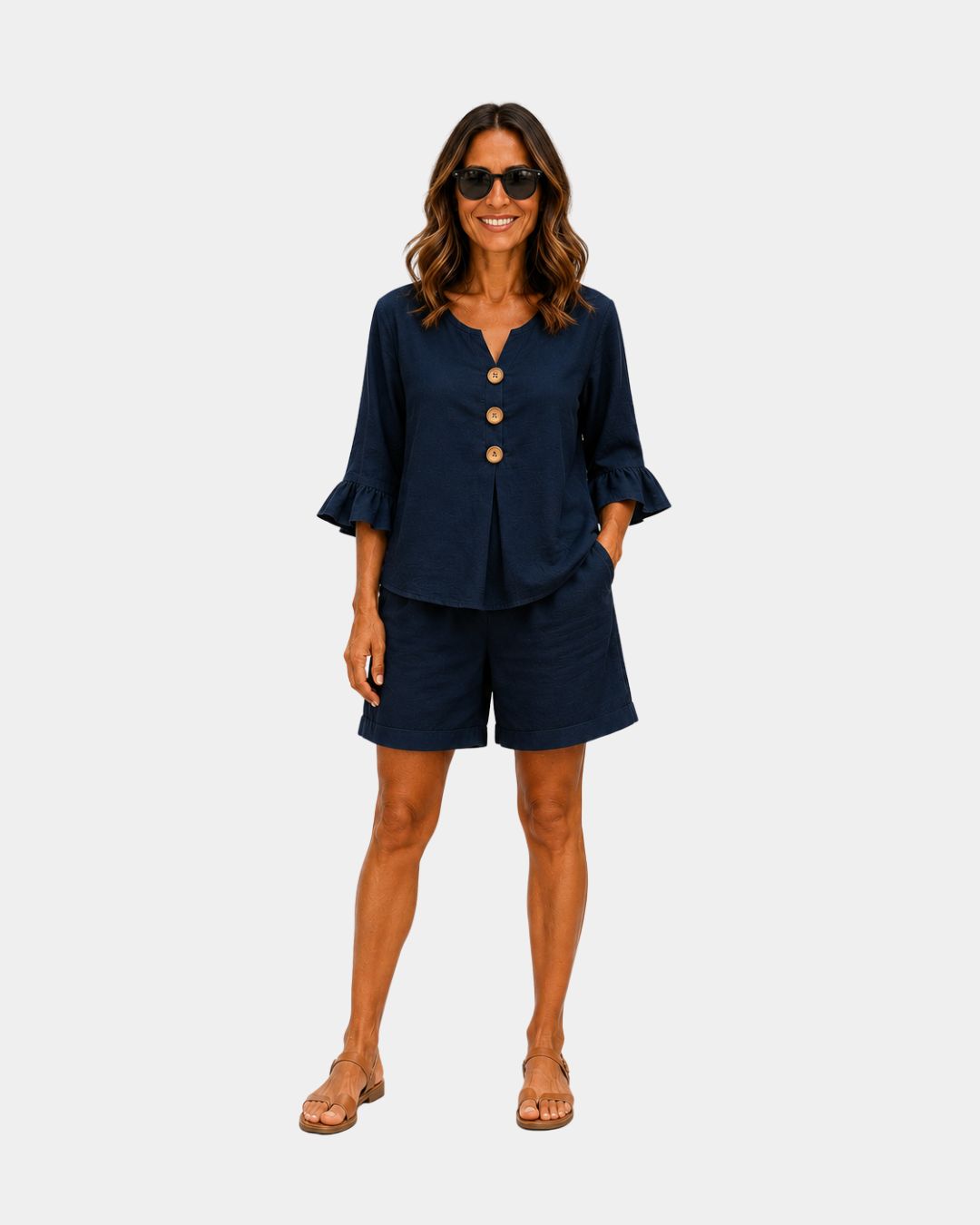 Auberte | Shorts and Blouse Set