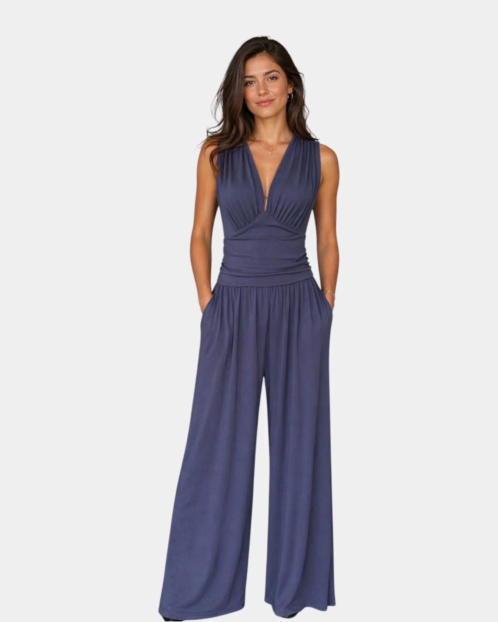 Sultana | Chic Wide-Leg Sleeveless Jumpsuit