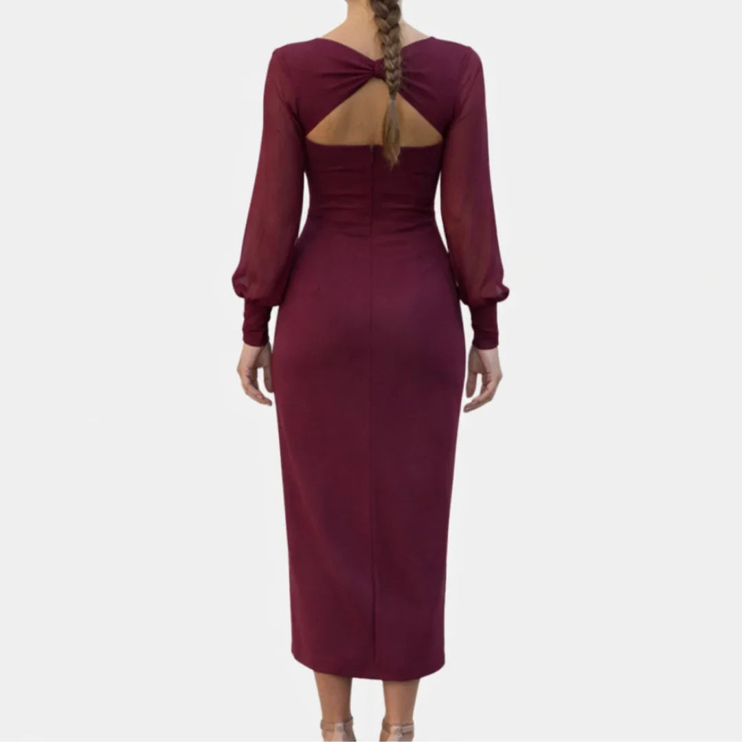 Lucie | Wrap Midi Dress with Sleeves