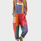 Manon | Bright Artistic Striped Jumpsuit