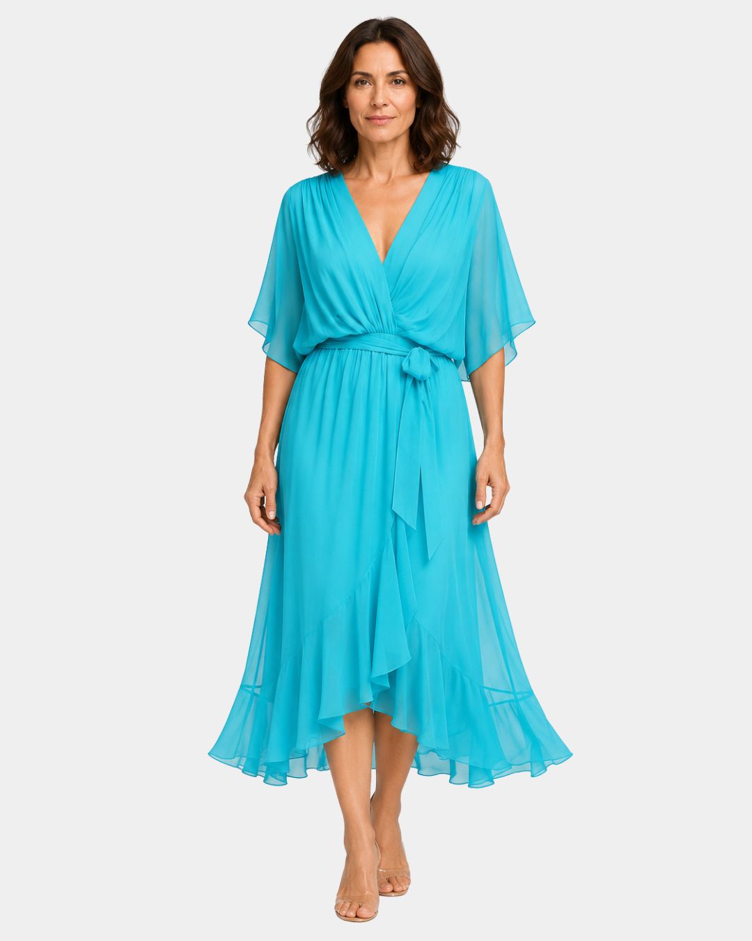 Carmen | Chiffon Dress with V-Neck