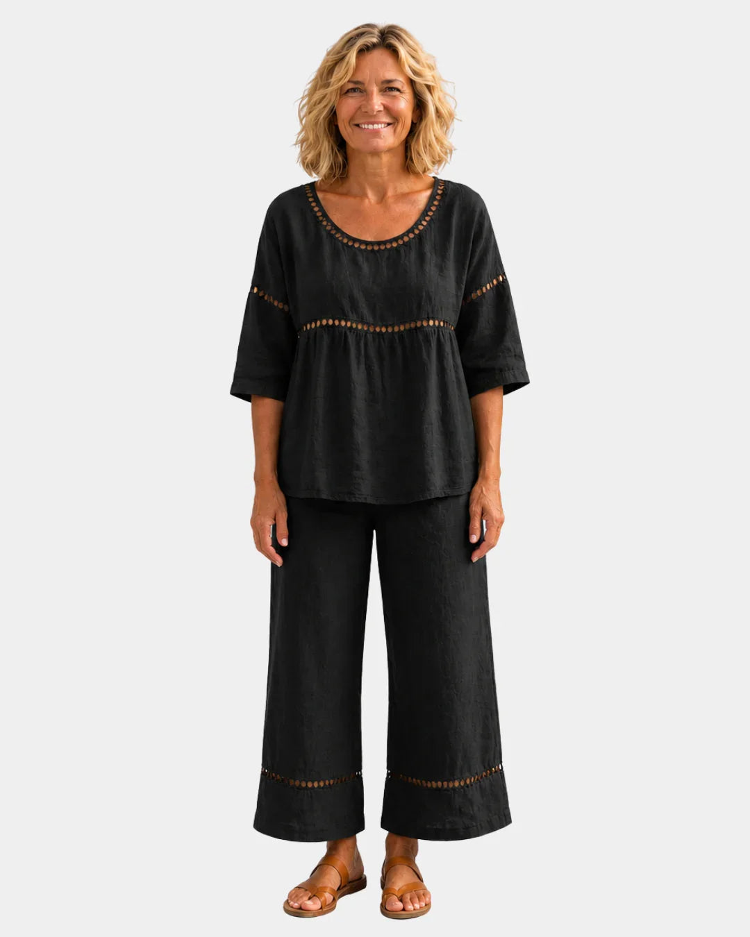 Good | Fresh set with matching blouse and trousers