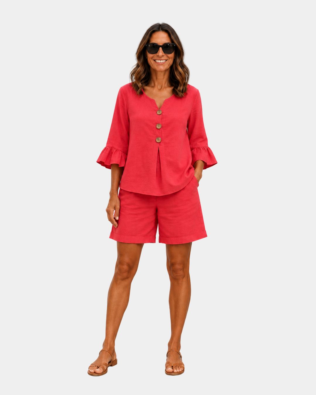 Auberte | Shorts and Blouse Set