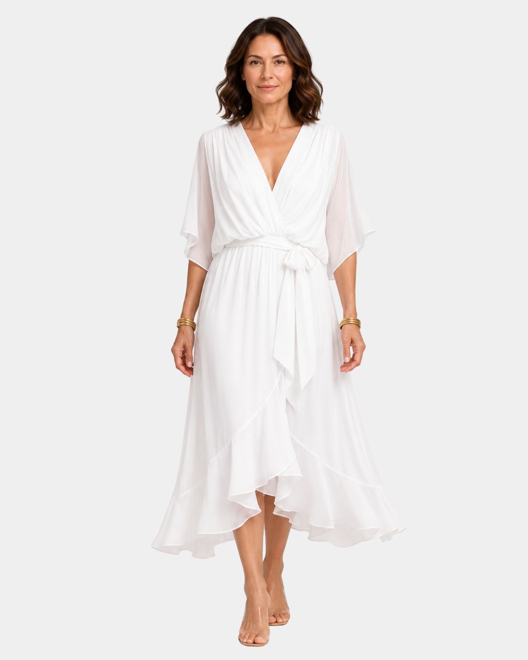 Carmen | Chiffon Dress with V-Neck