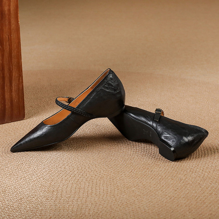 Joria | Women's Pointed-Toe Mary Jane Court Shoes