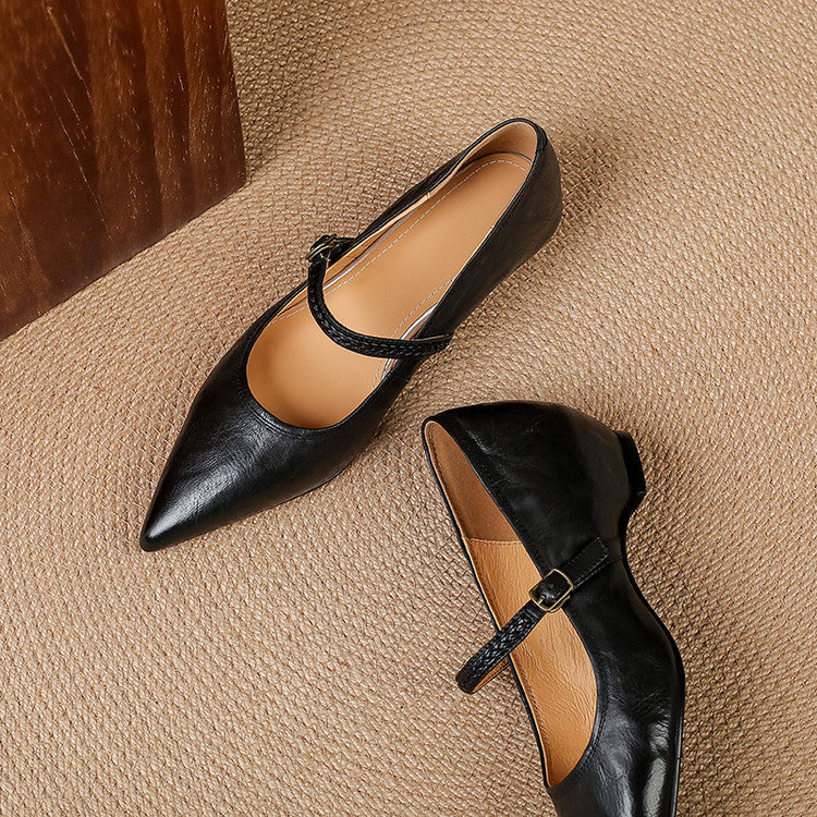 Joria | Women's Pointed-Toe Mary Jane Court Shoes