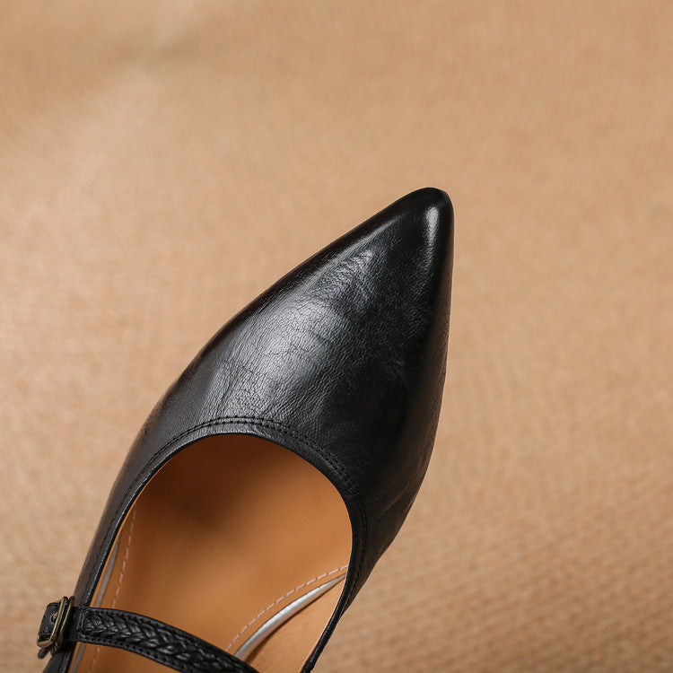Joria | Women's Pointed-Toe Mary Jane Court Shoes