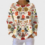Béatrice | Cream Autumn Forest Jumper