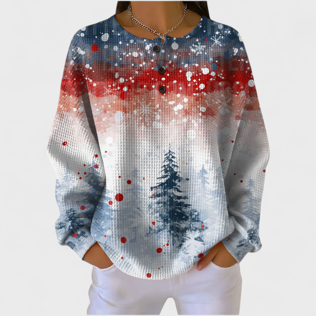 Alix | Christmas Jumper with Tree Motif