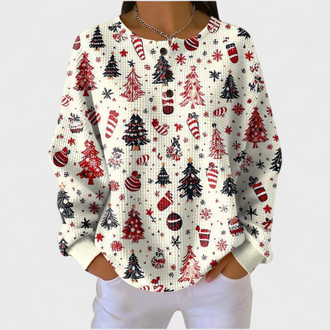 Anna | Cream Christmas Tree Jumper