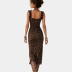 Charlise | Leopard Print Midi Dress
