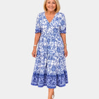 Cosima | Elegant V-Neck Floral Dress