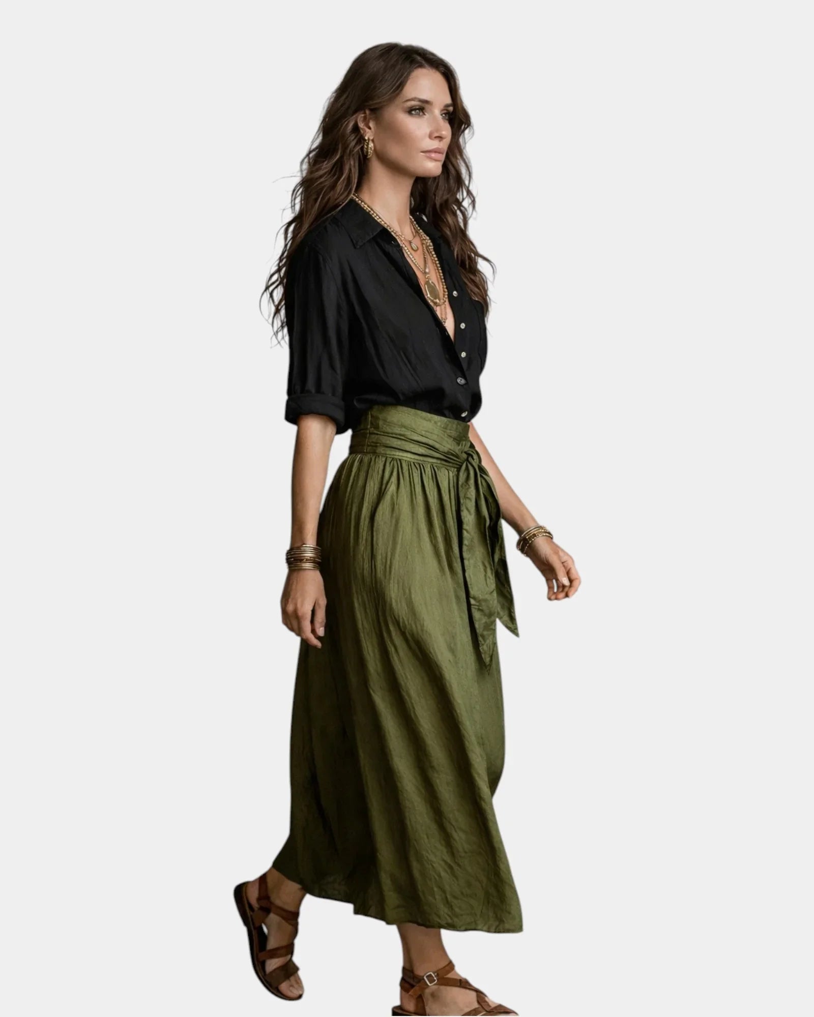 Dione | Midi skirt + free black shirt