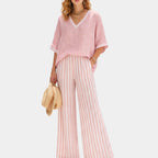 Tristane | Striped trousers and blouse set