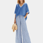 Tristane | Striped trousers and blouse set