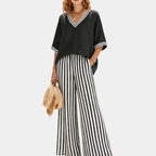 Tristane | Striped trousers and blouse set